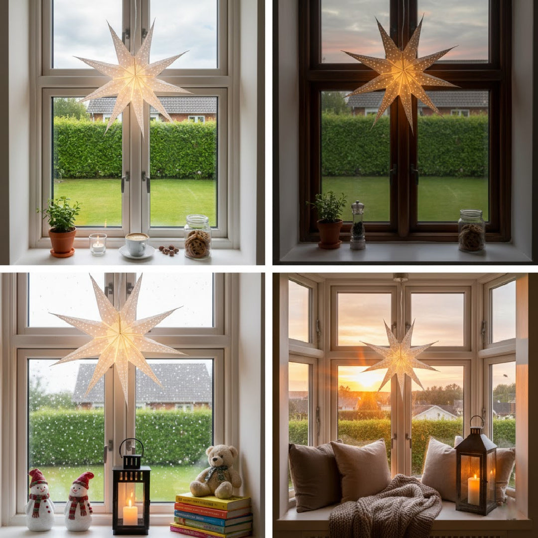 Shanti Sternenlampe in Weiß, Ø60 cm