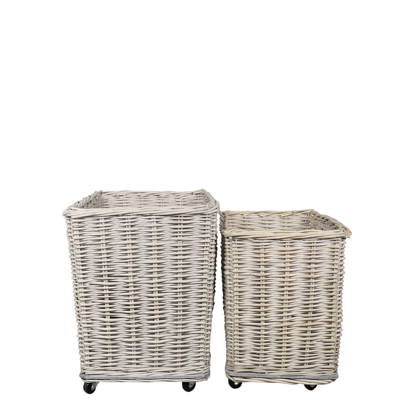 Chic Antique – Französischer Korb mit Rollen, 2er-Set Natur