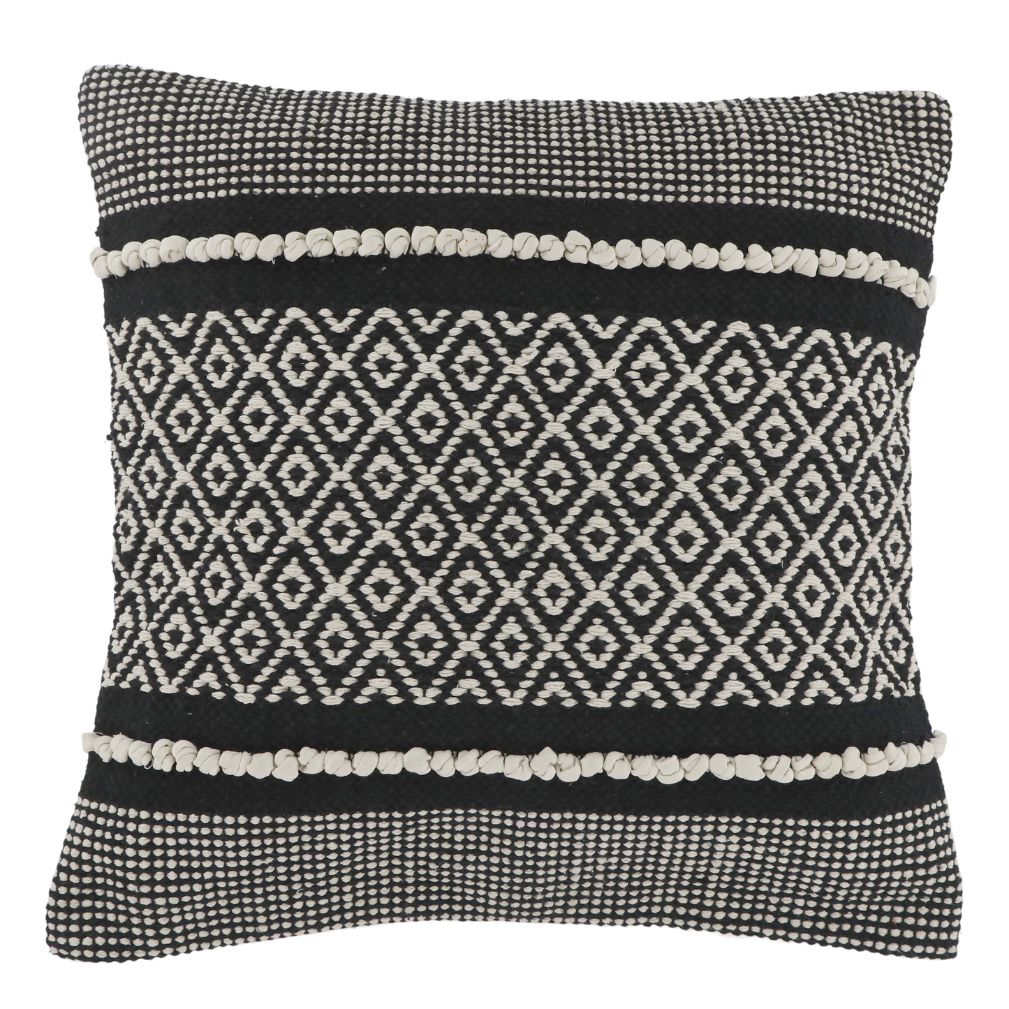 Chic Antique Aix Kissenbezug mit Muster – Schwarz L50/B50 cm