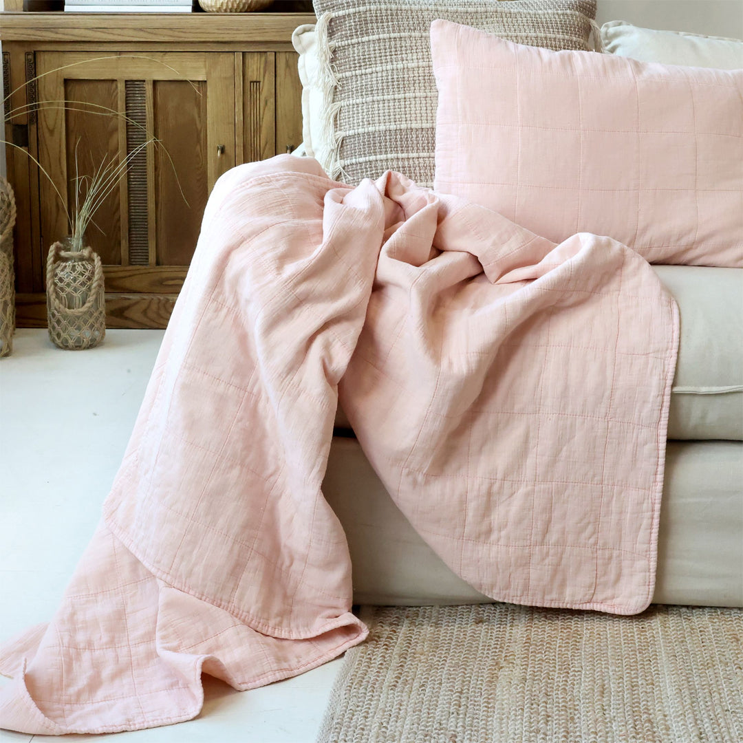 Chic Antique – Vintage Quilt Steppdecke Rosa 130 × 180 cm
