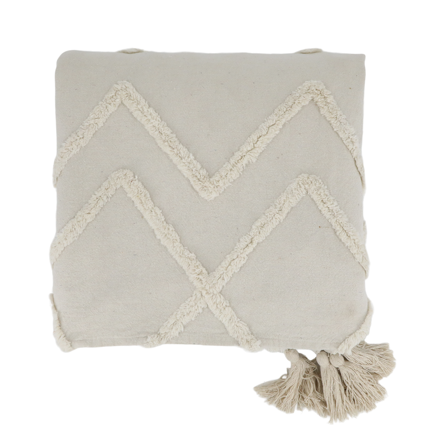 Chic Antique Aix Tagesdecke mit Quasten – Off-White L260/B240 cm