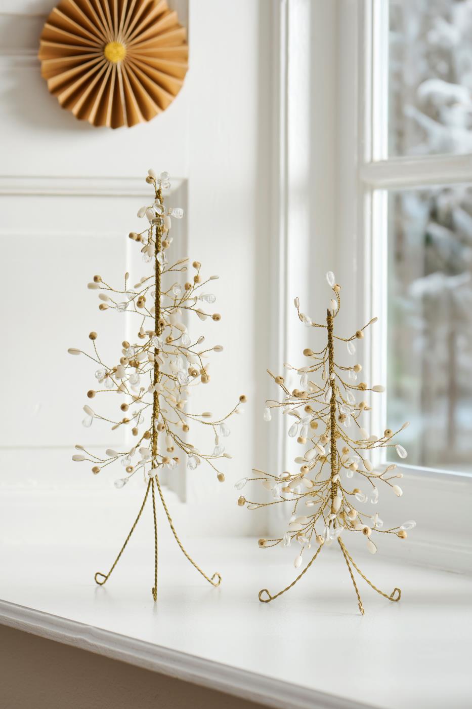 Ib Laursen – Fairytale Christmas dekorativer Weihnachtsbaum mit Perlen – H30 x Ø13 cm, Groß