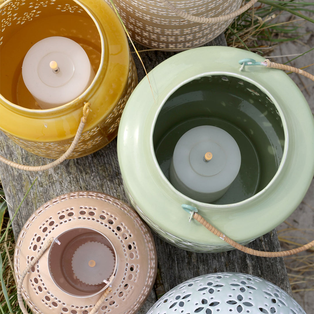 Chic Antique – Windlicht in Creme mit Muster