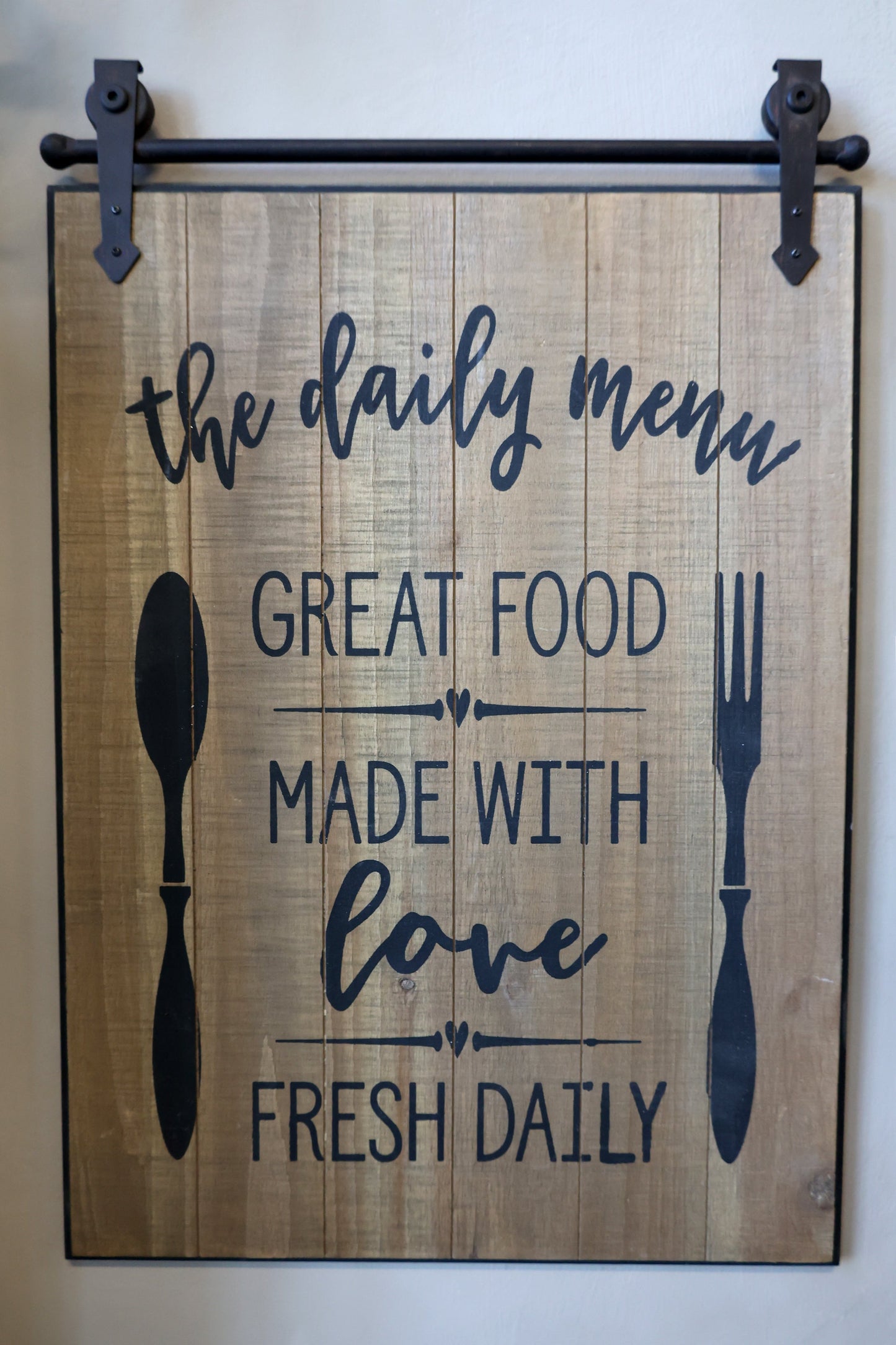 Chic Antique – Schild „The Daily Menu“ H57/L38/B1,5 cm, Natur