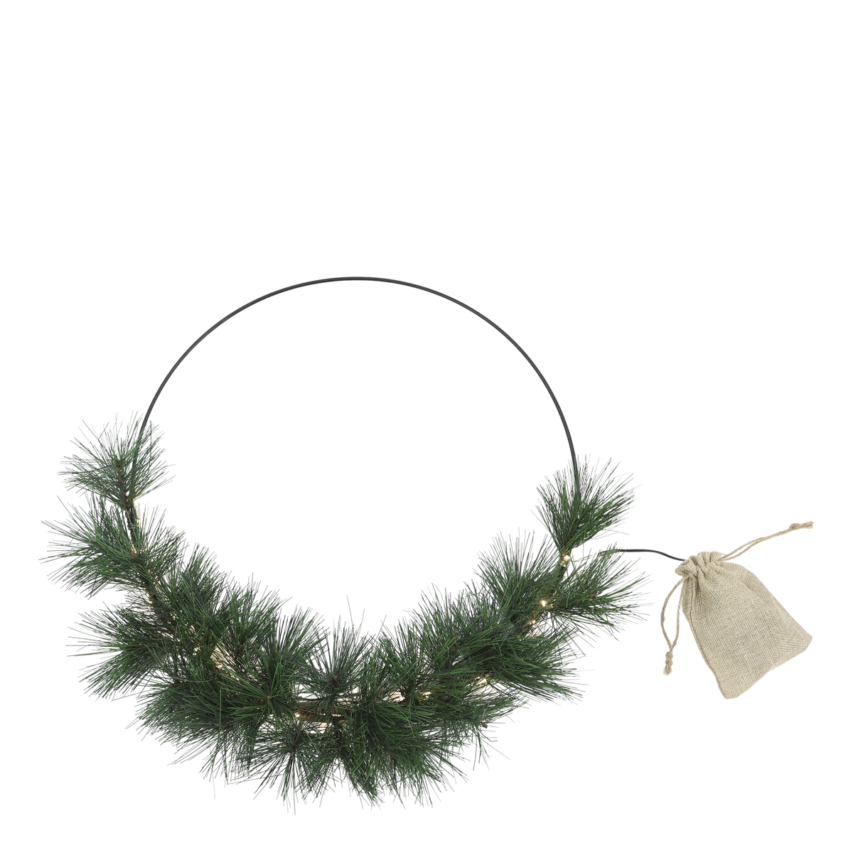 Chic Antique – Fleur Kranz mit Tannenzweigen und LED, Ø50 cm, Grün