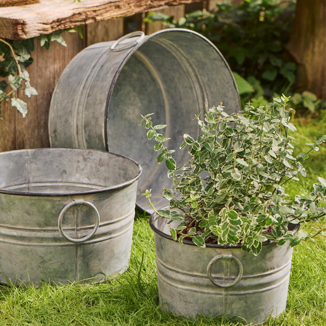 Ib Laursen – Übertopf-Set, 3-teilig – rund mit Henkeln, Urban Garden
