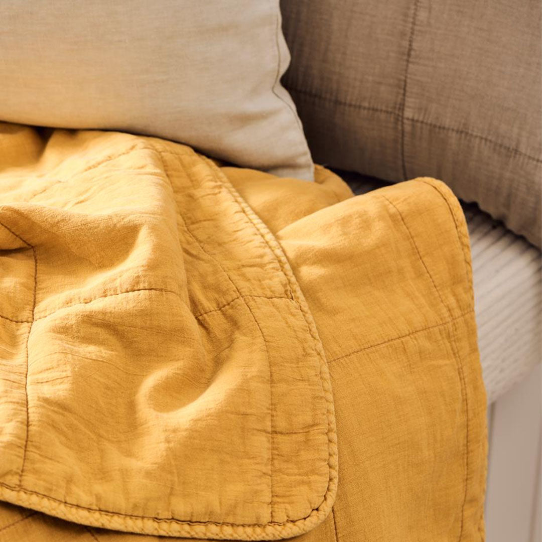 Ib Laursen – Vintage Steppdecke Doppelbett Harvest Yellow 240x240 cm