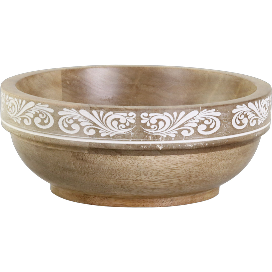 Chic Antique – Tours Schale mit Schnitzerei Ø20 cm – Natur Mangoholz