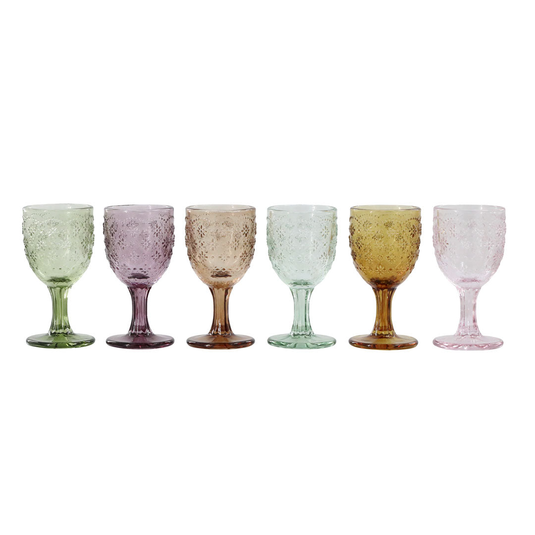 Chic Antique - Saint-Émilion Glas mit Muster - 60 ml - 6 Stück