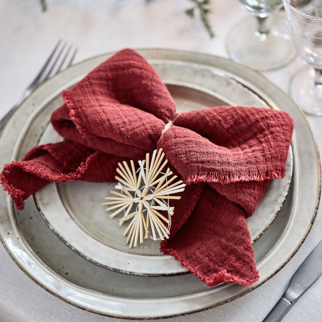 Ib Laursen – Doppelt gewebte Stoffserviette Rot – 40 x 40 cm