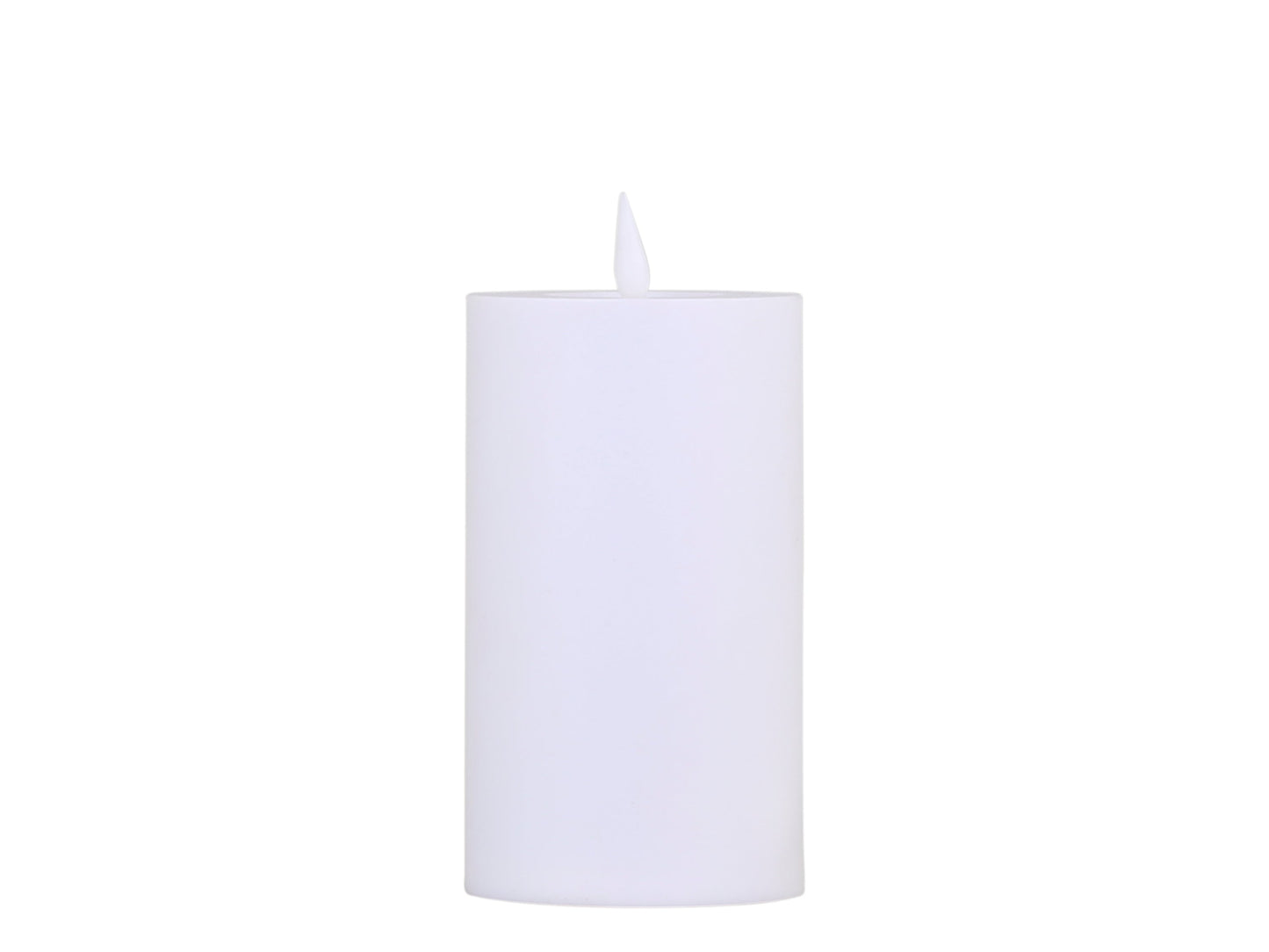 Chic Antique - LED-Blockkerze für den Außenbereich inkl. Batterie H30/Ø10 cm Weiß
