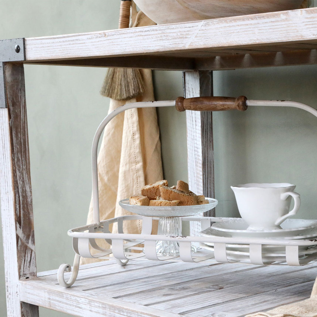 Chic Antique – Glas-Etagere mit Muster – Klar Ø20 cm