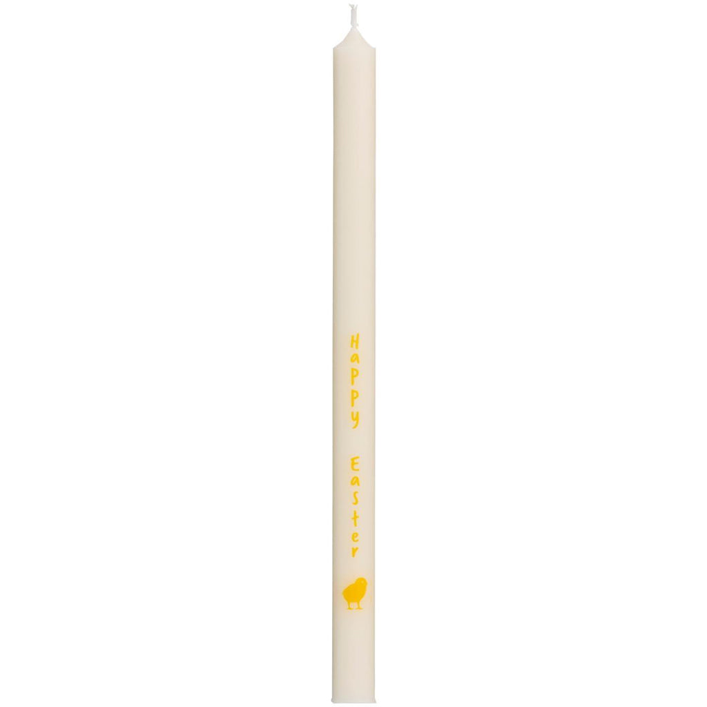 Ib Laursen – Stabkerzen 8 Stk. mit Happy Easter, Stearin Ø 1,3 cm, H 20 cm, Schwanen-zertifiziert