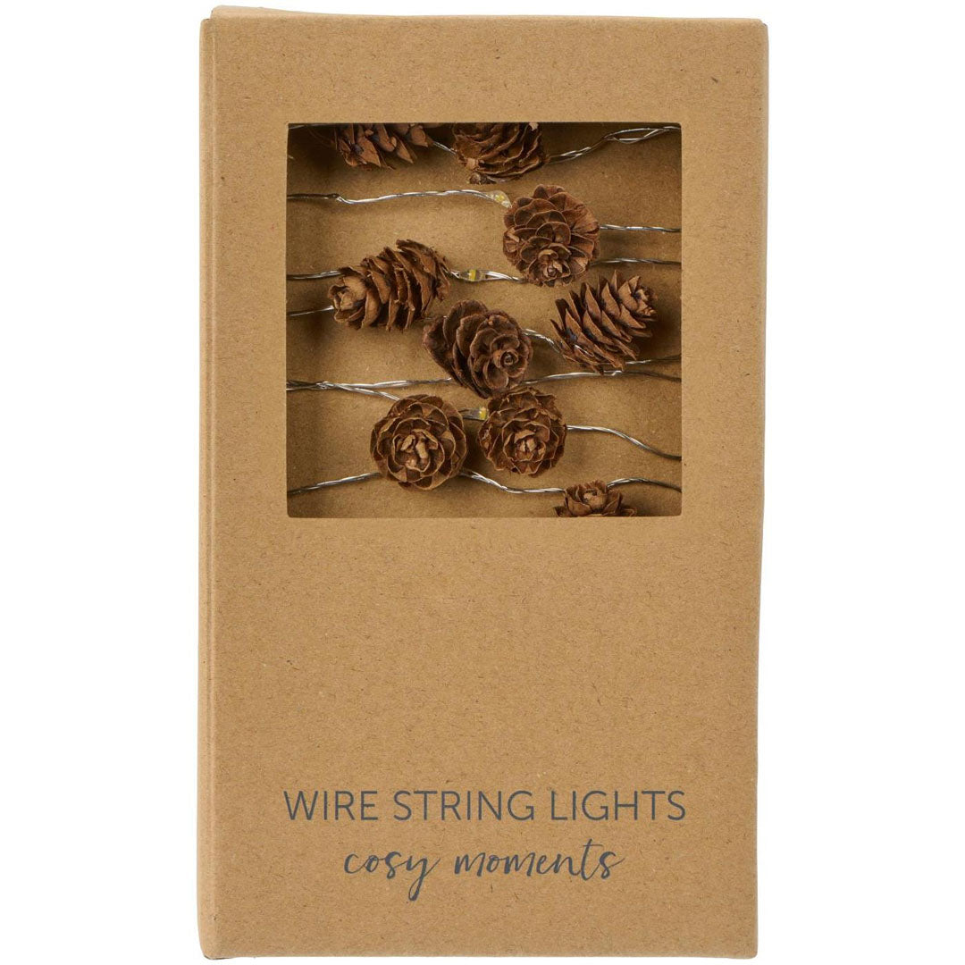 Ib Laursen - Lichterkette mit 10 LED-Lichtern und kleinen Zapfen