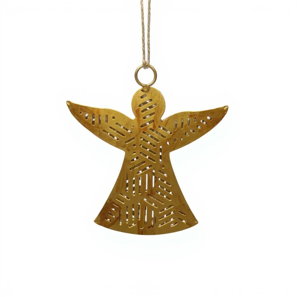 Weihnachtsanhänger „Messingengel“ – 9 × 10 cm – zum Hängen