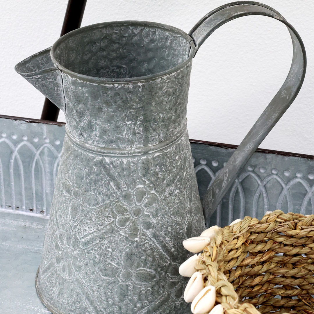 Chic Antique - Kanne mit Muster - Zink, H23,5/L23/B15,5 cm