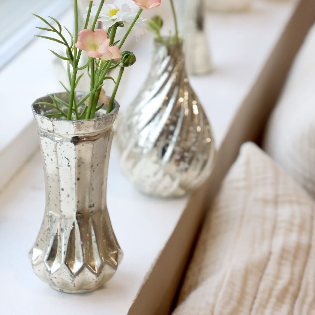 Chic Antique – Vase in Silberoptik | H12,5 cm