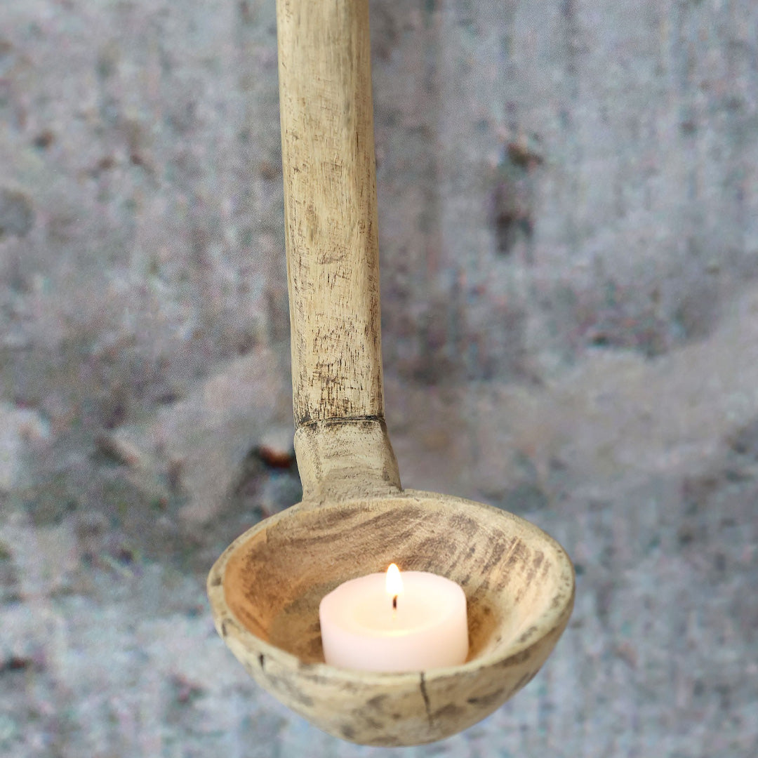 Grimaud Wandkerzenhalter aus recyceltem Holz – H37 / L10 / B16 cm Natur