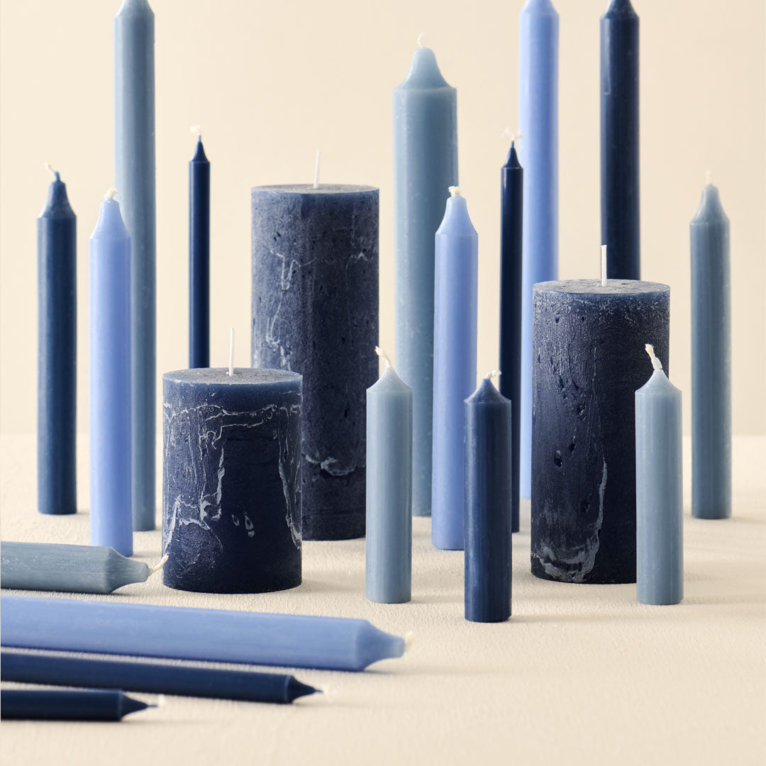 Ib Laursen - Rustikkerze Kornblume Ø: 6,8 H: 10
