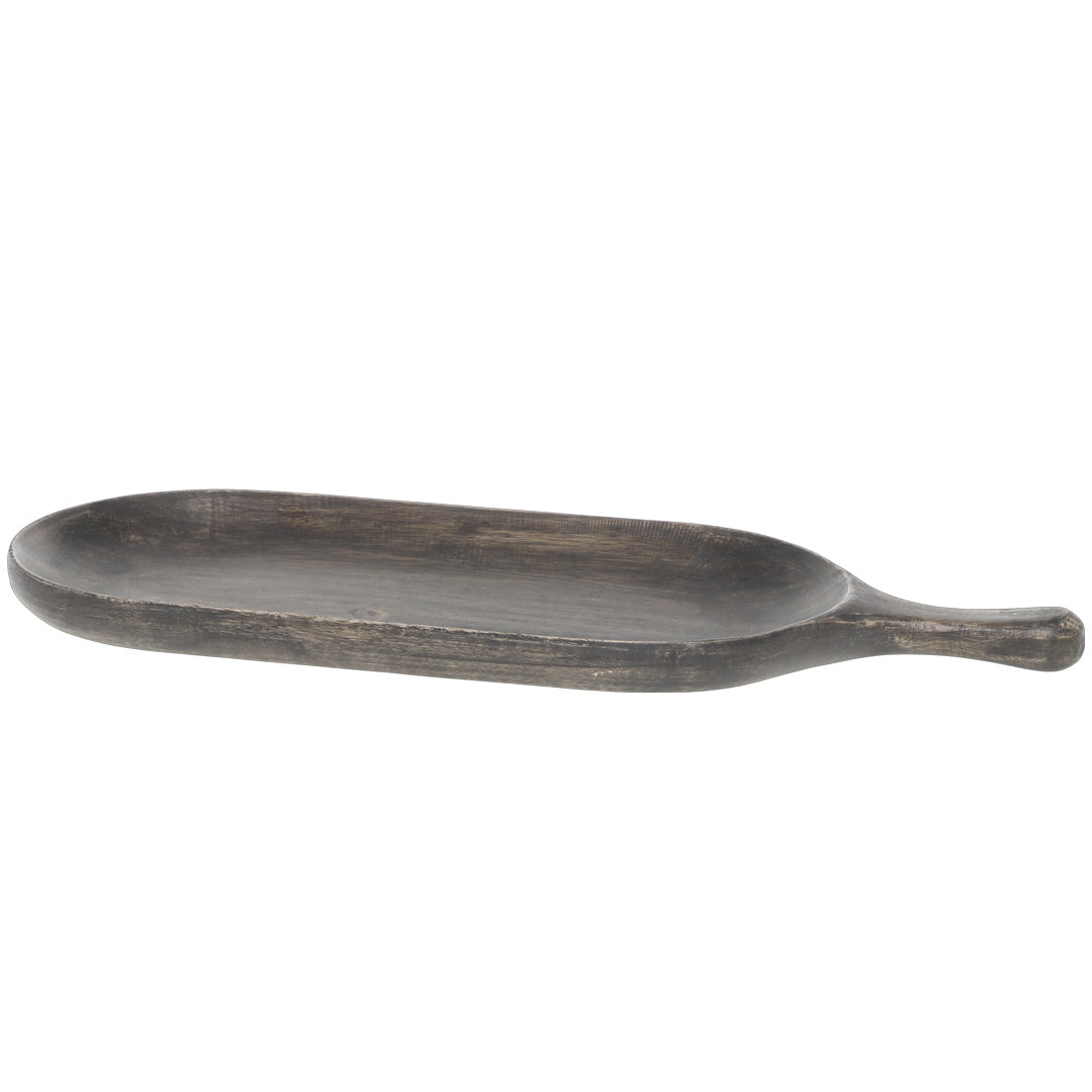 Chic Antique – Tours Servierplatte mit Griff, L45 cm – Kohlefarbenes Mangoholz