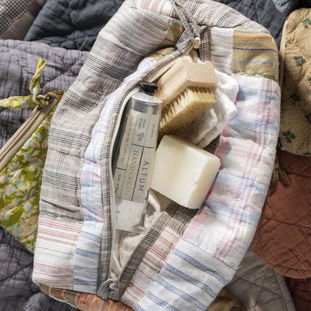 Ib Laursen - Kulturbeutel UNIKA gestepptes Patchwork m/Innentaschen
