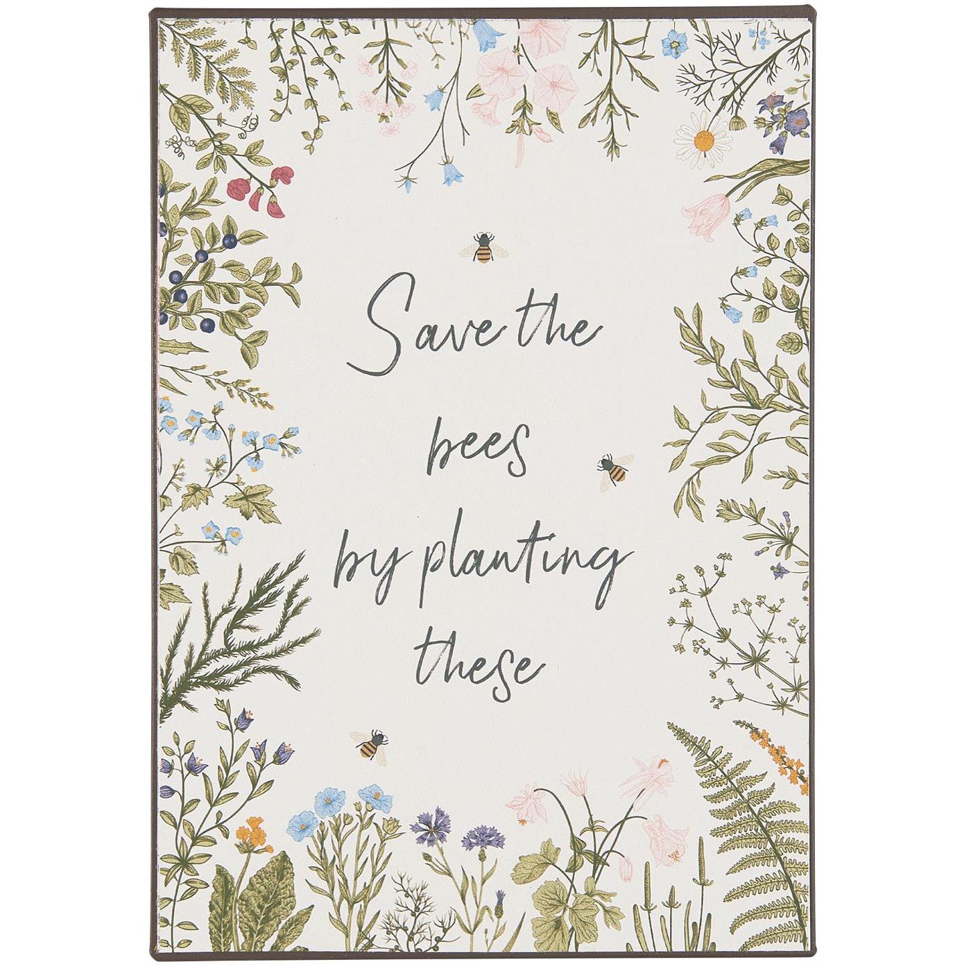 Ib Laursen - Metallschild "Save the bees by planting these"