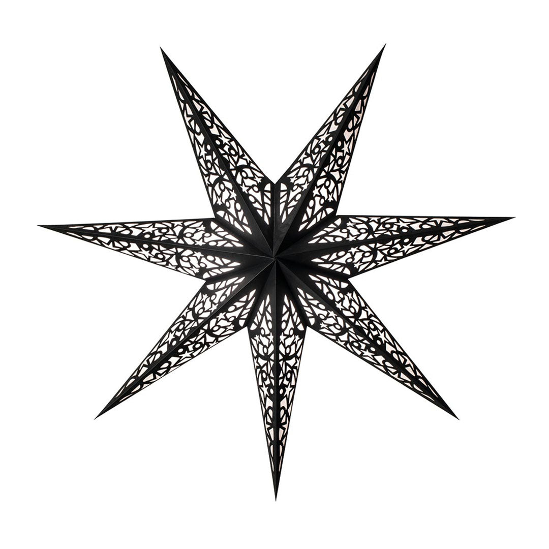 Lux Schwarz – Handgefertigte Sternlampe (Ø 45 cm)