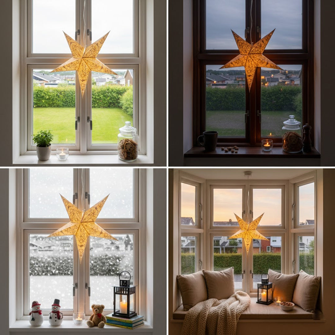 Kamala Sternenlampe in Gold, Ø60 cm