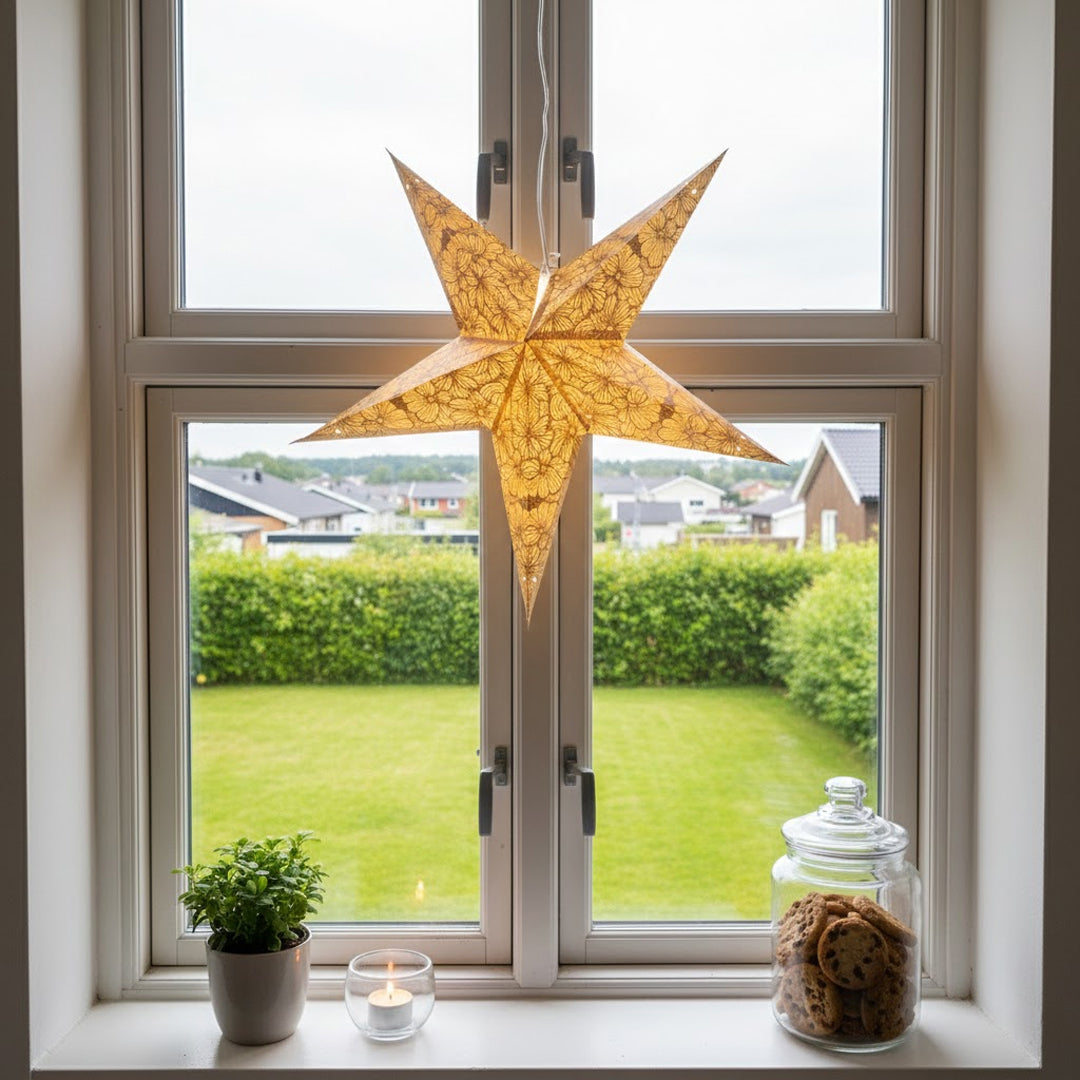 Kamala Sternenlampe in Gold, Ø60 cm
