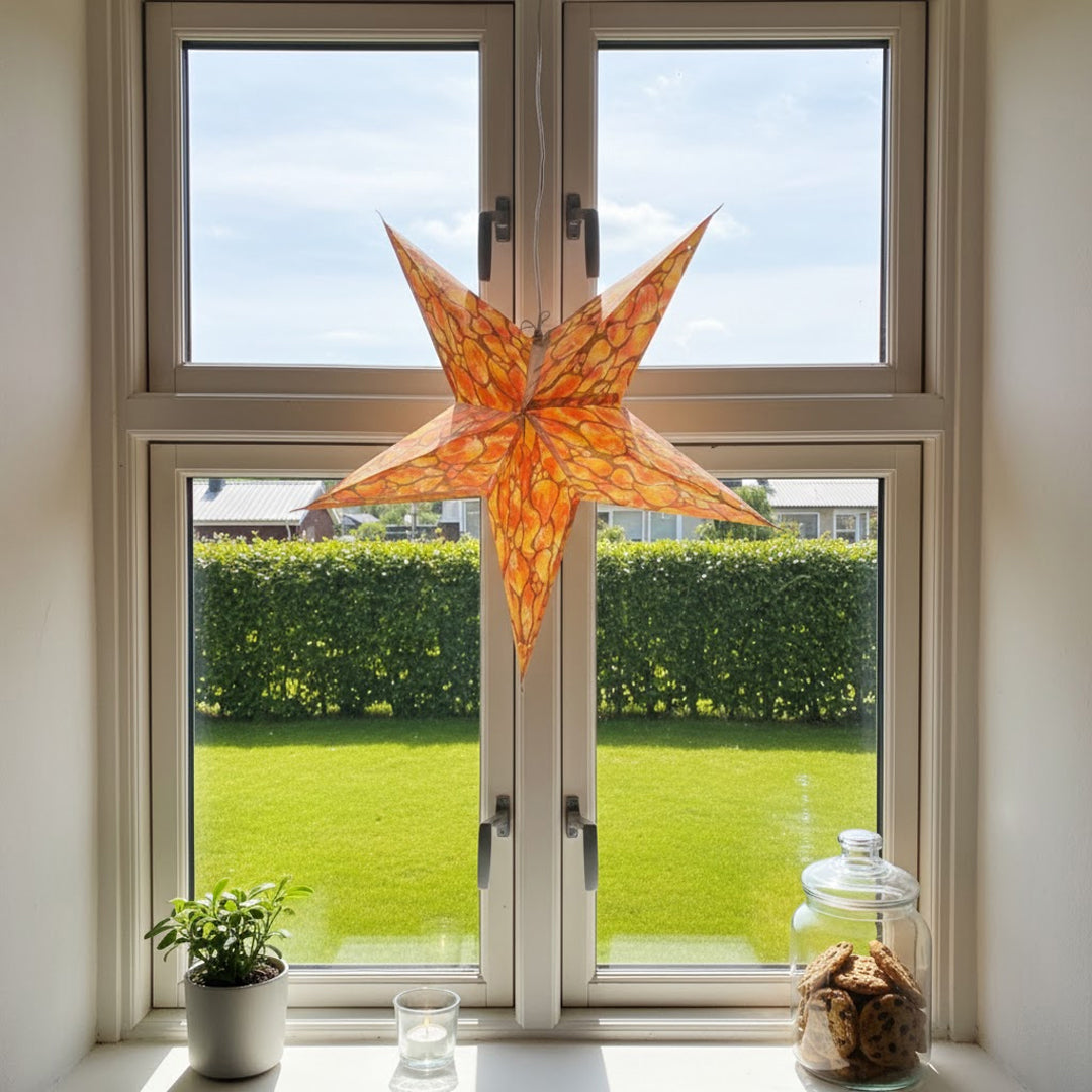 Leela Sternenlampe in Goldtönen, Ø60 cm