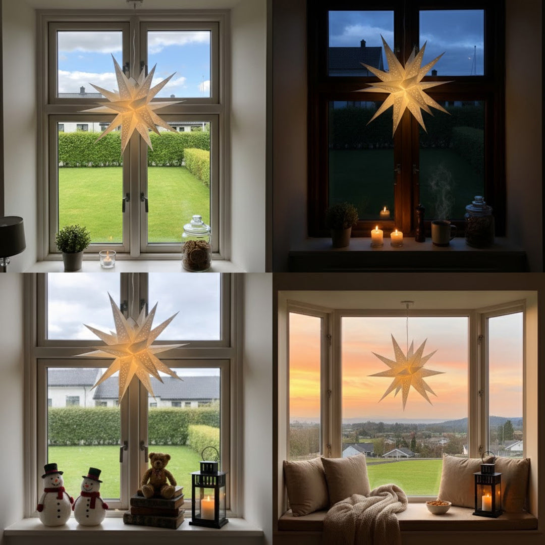 Chandra Multi Sternenlampe in Weiß, Ø60 cm