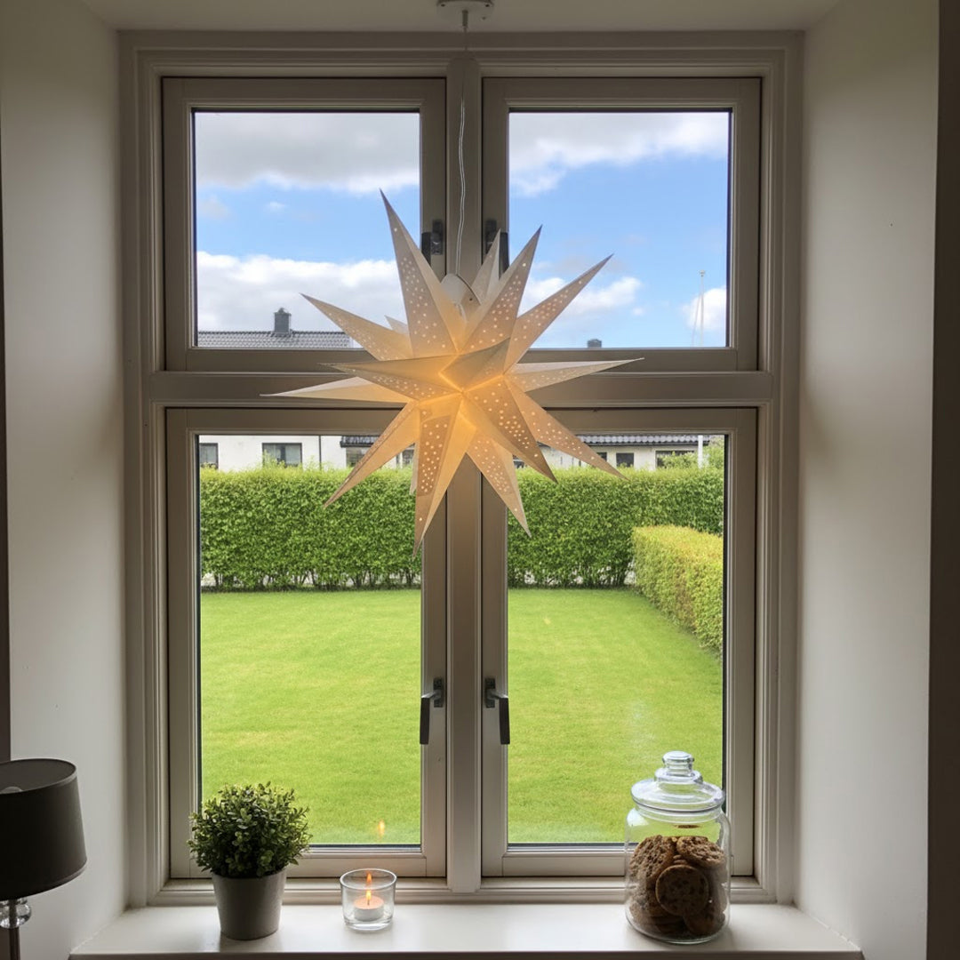 Chandra Multi Sternenlampe in Weiß, Ø60 cm