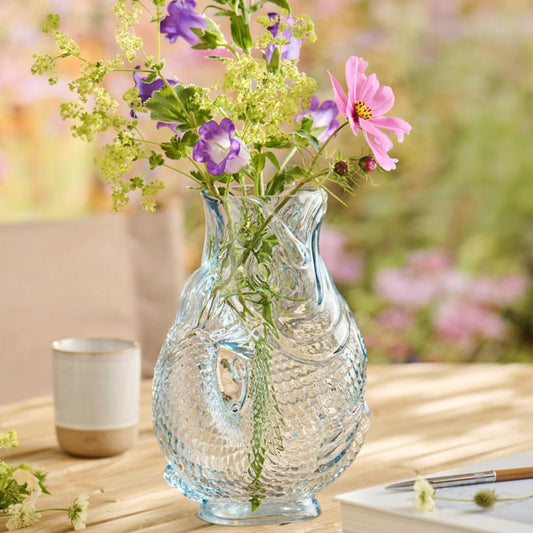 Ib Laursen – Fischvase aus hellblauem Glas