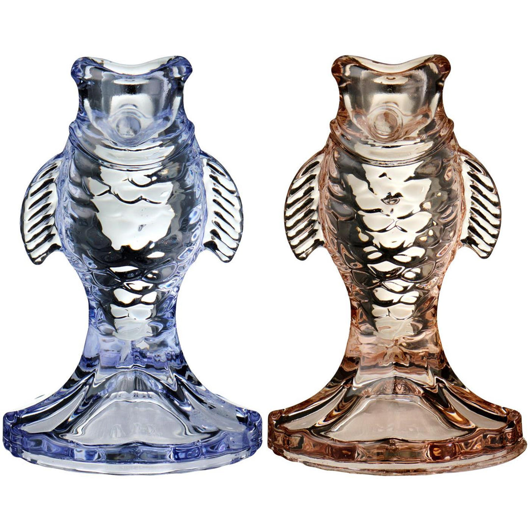 Ib Laursen – Fisch-Kerzenhalter aus Glas für Ø 2,2 cm Kerzen – Set mit 2