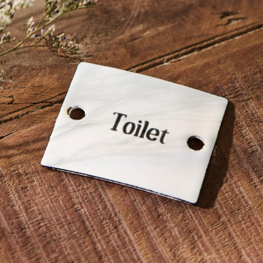 Ib Laursen – Emaille-Schild „Toilet“, B6 H5 cm