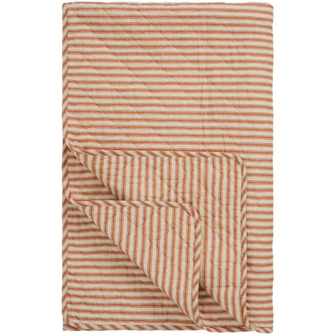 Ib Laursen – Quilt in Sand mit Sienna-Streifen – 130 x 180 cm