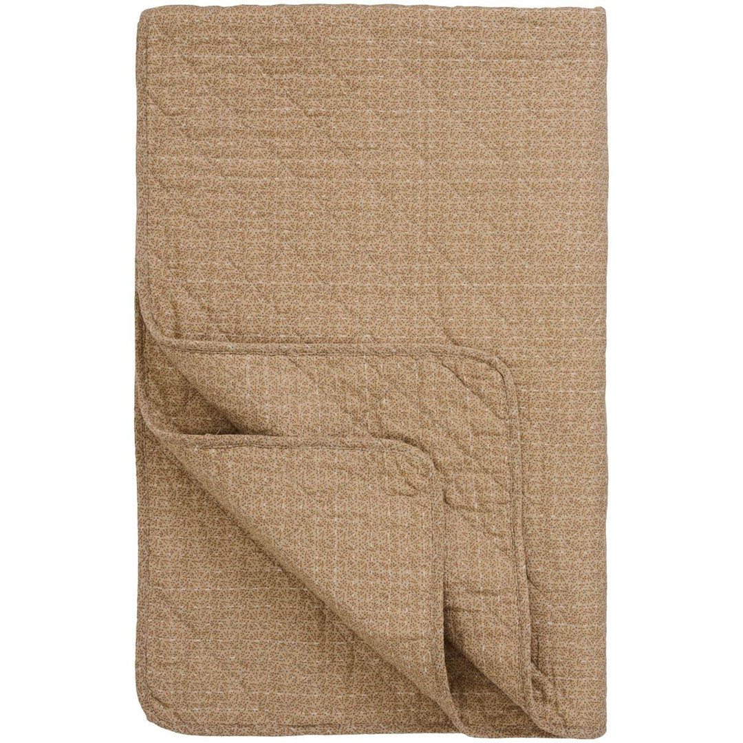 Ib Laursen – Quilt in Beige mit kleinen braunen Blumen – 130 x 180 cm