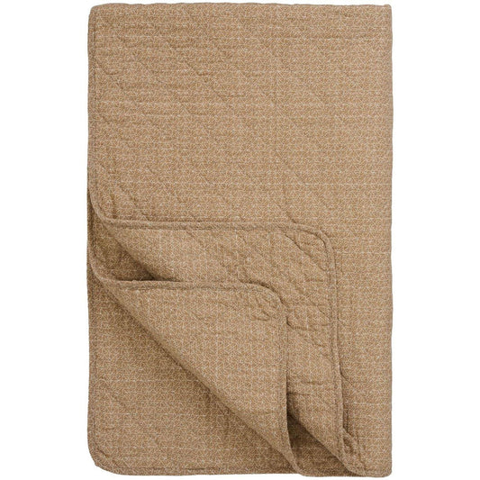 Ib Laursen – Quilt in Beige mit kleinen braunen Blumen – 130 x 180 cm