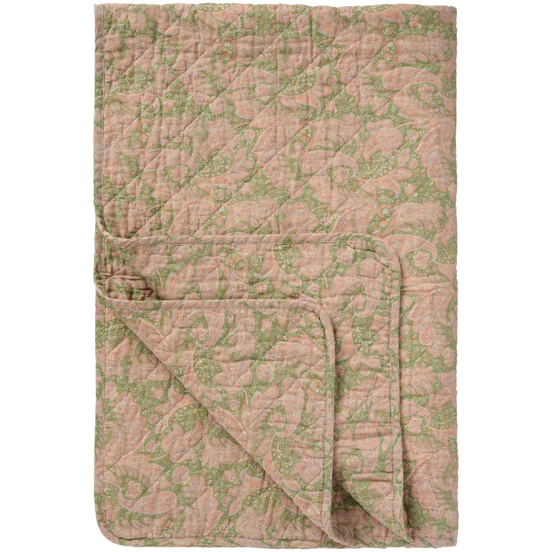 Ib Laursen – Quilt mit grünem & rosa Paisleymuster 130 x 180 cm