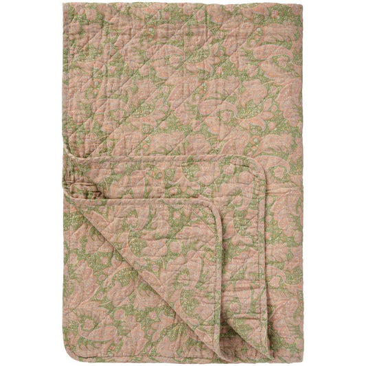 Ib Laursen – Quilt mit grünem & rosa Paisleymuster 130 x 180 cm