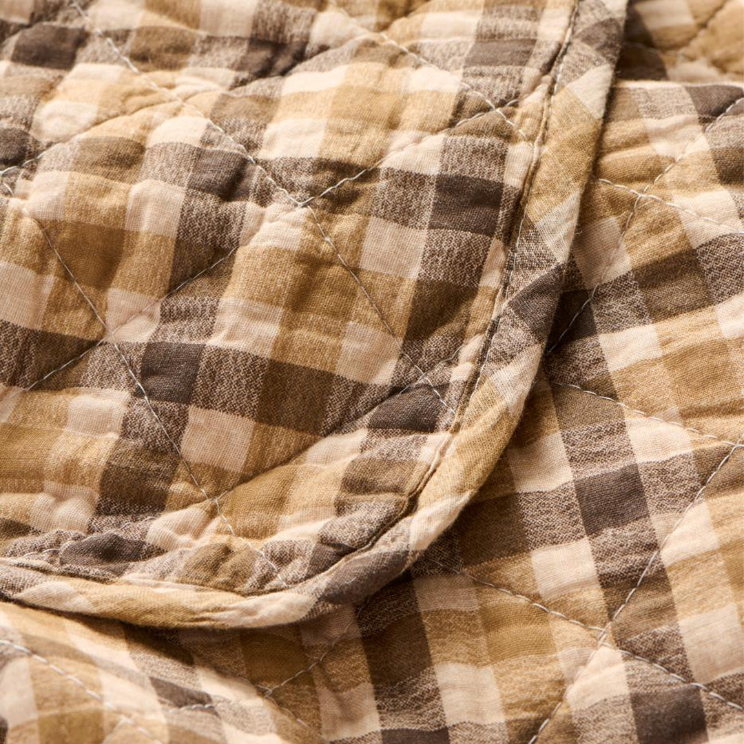 Ib Laursen – Quilt mit braunem Karomuster 130 x 180 cm