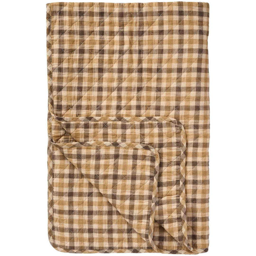 Ib Laursen – Quilt mit braunem Karomuster 130 x 180 cm