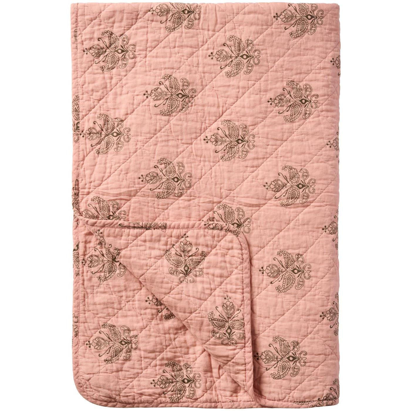 Ib Laursen - Quilt in Rosa mit dunkelgrauem Blockmuster (130 x 180 cm)