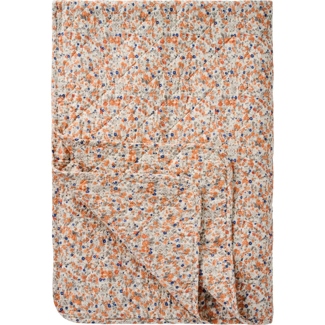 Ib Laursen - Quilt Steppdecke mit rosafarbenen, blauen und grünen Blumen 130x180 cm