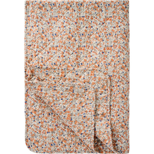 Ib Laursen - Quilt Steppdecke mit rosafarbenen, blauen und grünen Blumen 130x180 cm