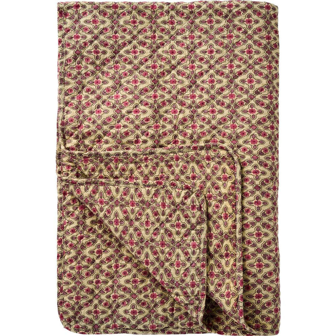 Ib Laursen – Quilt Steppdecke mit himbeerfarbenem und lilafarbenem Karomuster 130 x 180 cm