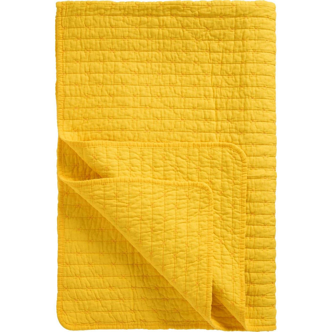 Ib Laursen – Quilt Steppdecke Gelb mit Kreuzstichmuster 130 x 180 cm