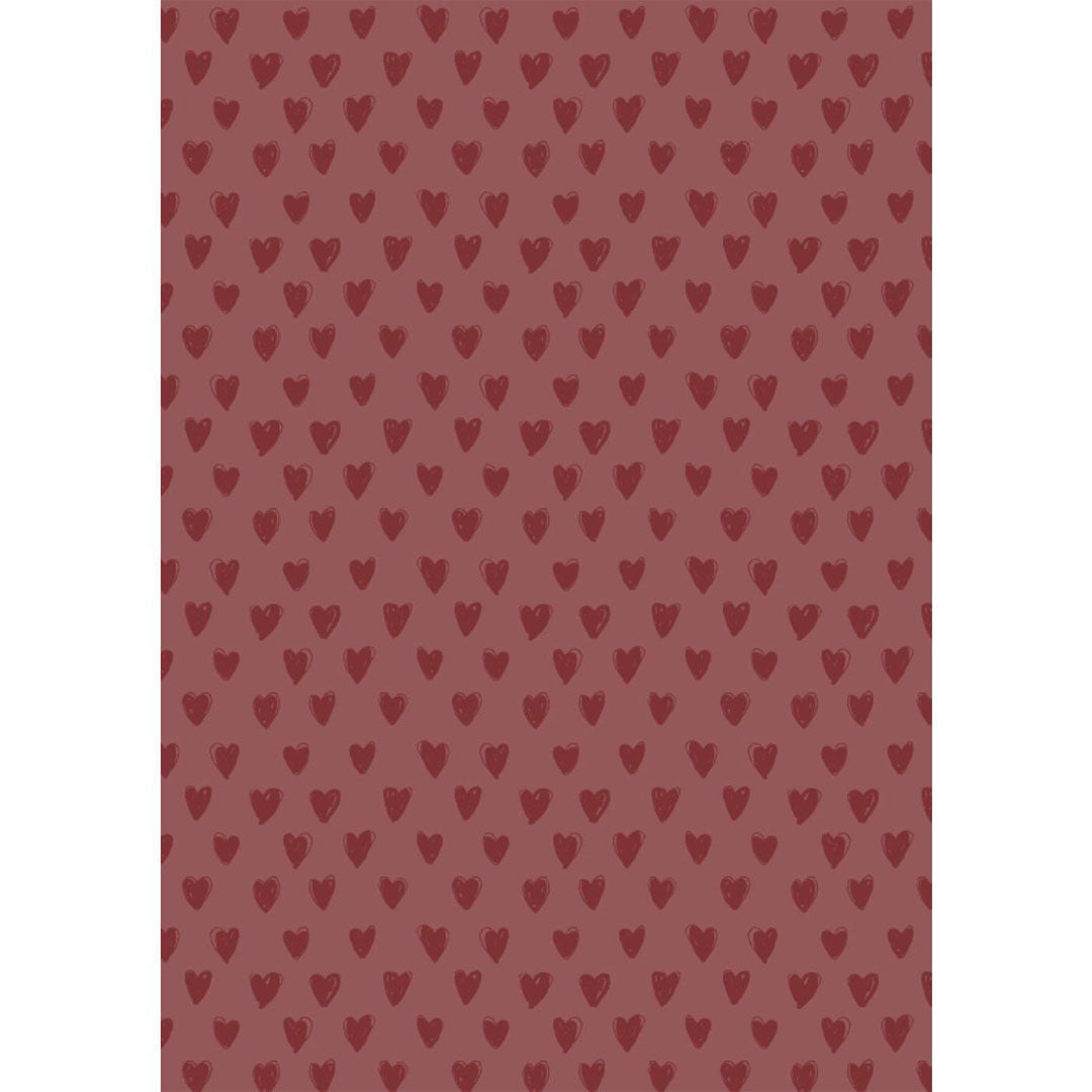Ib Laursen – Geschenkpapierrolle Desert Rose mit roten Herzen – 5 m