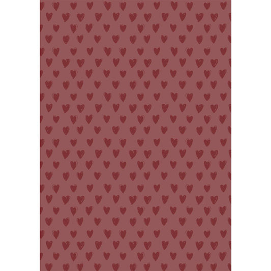 Ib Laursen – Geschenkpapierrolle Desert Rose mit roten Herzen – 5 m