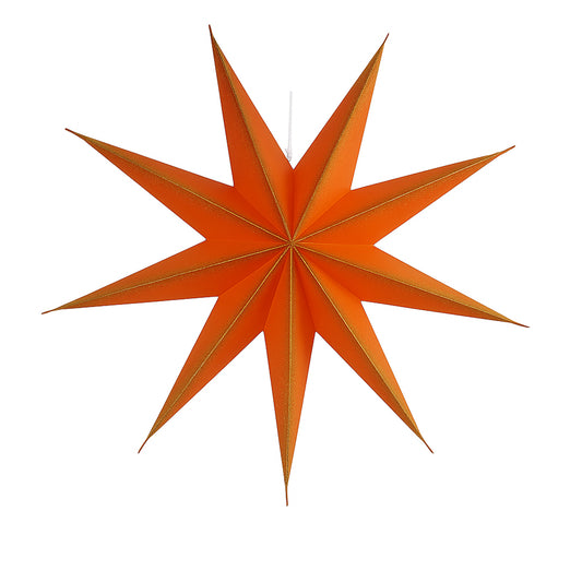 Roja Sternenlampe in orange mit Goldglimmer, Ø60 cm